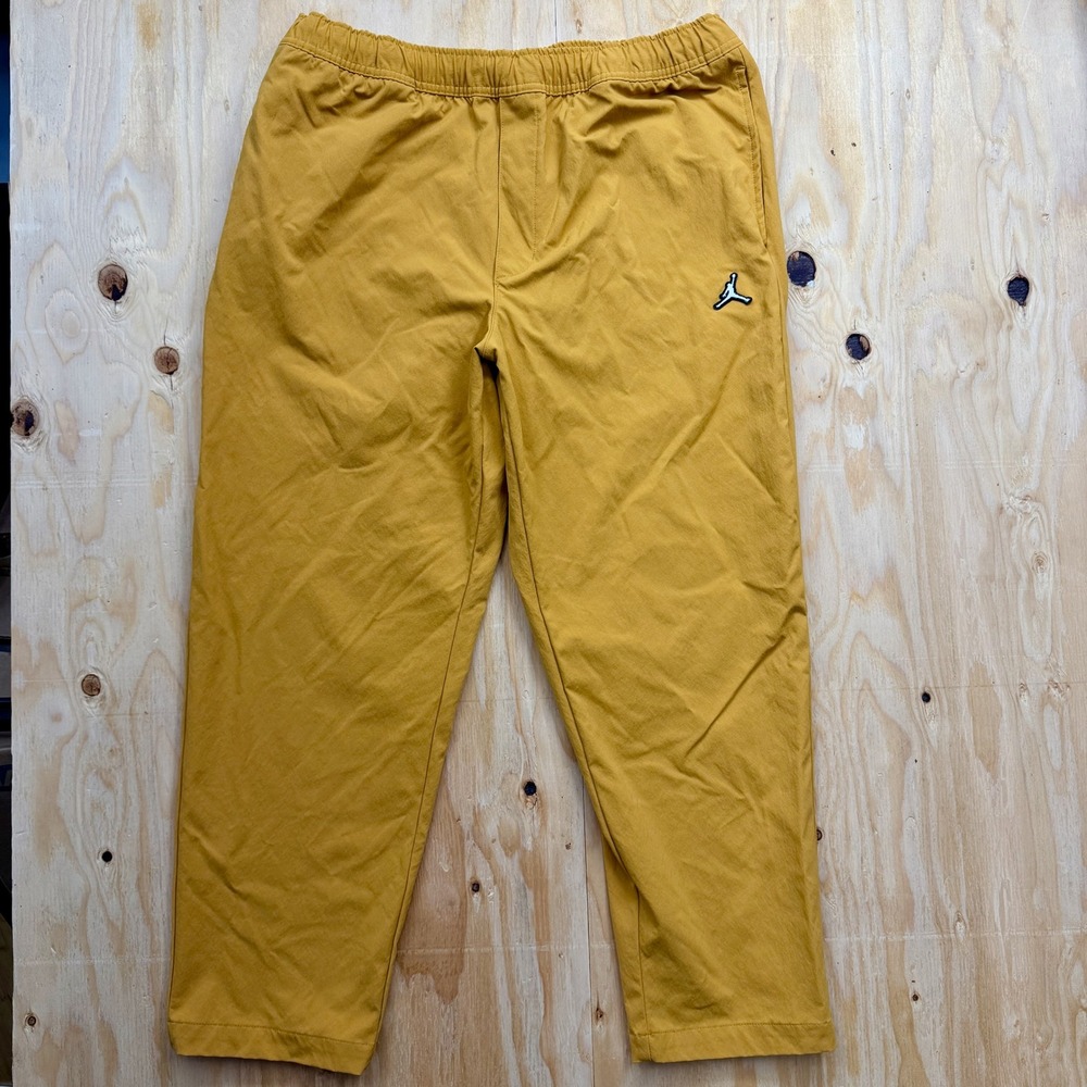 Jordan Mens Mustard Yellow Jumpman Logo Elastic Waist Athletic Pants Size Large